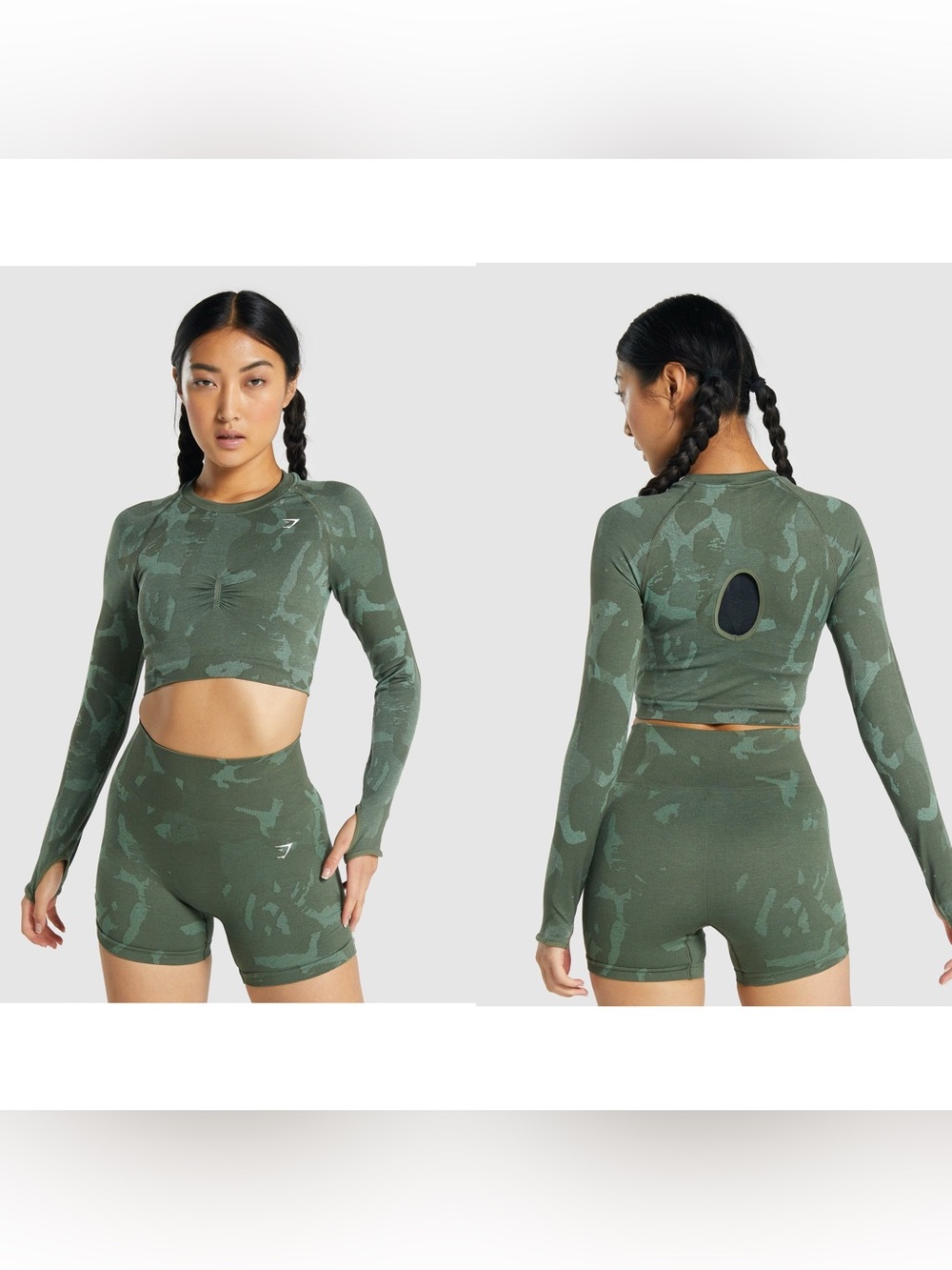 Gymshark Adapt Seamless Long Sleeve Crop Top Size Medium EUC